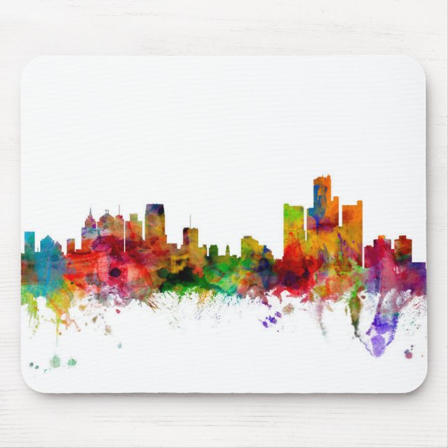 Tapis De Souris Horizon de Detroit Michigan (Devant)