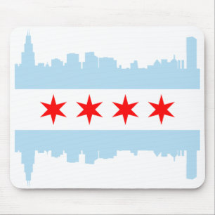Tapis De Souris Horizon de drapeau de Chicago