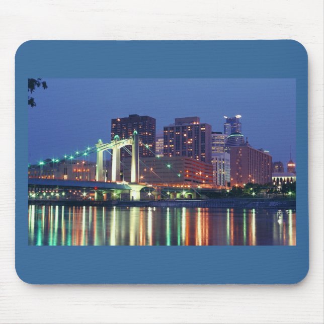 Tapis De Souris Horizon de Minneapolis la nuit (Devant)