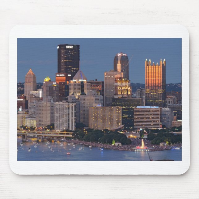 Tapis De Souris Horizon de Pittsburgh au crépuscule (Devant)