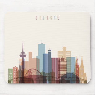 Tapis De Souris Horizon de ville de Cologne, Allemagne  