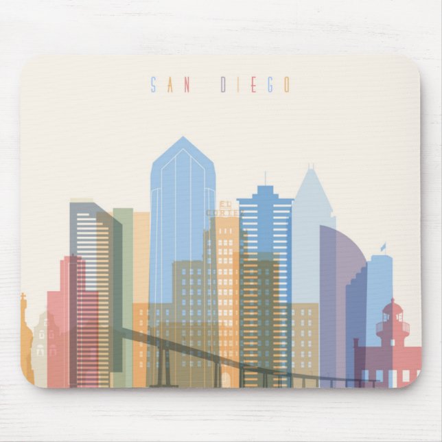 Tapis De Souris Horizon de ville de San Diego (Devant)