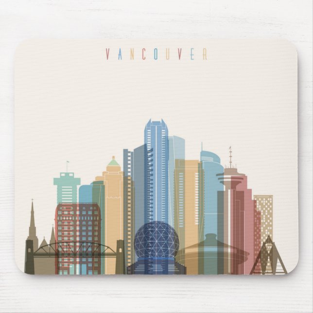 Tapis De Souris Horizon de ville de Vancouver, Canada | (Devant)