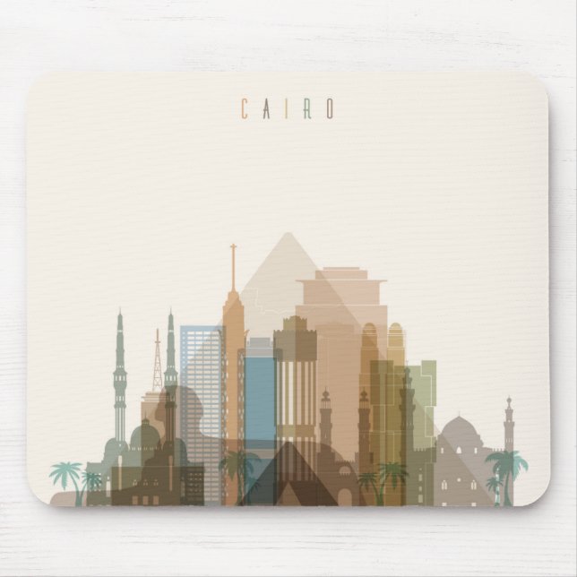 Tapis De Souris Horizon de ville du Caire, Egypte | (Devant)