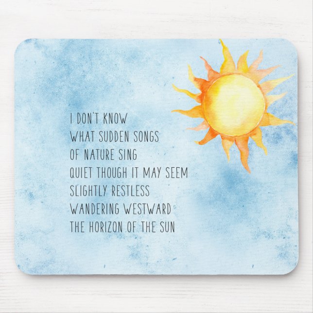 Tapis De Souris Horizon du poème Soleil (Devant)