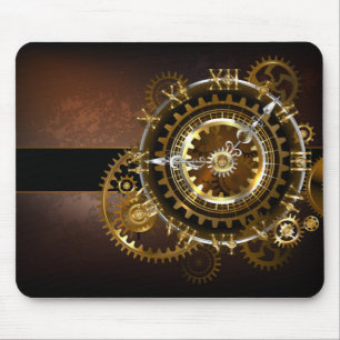 Tapis De Souris Horloge Steampunk avec des engrenages anciens