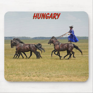 Tapis De Souris Horseman hongrois et chevaux