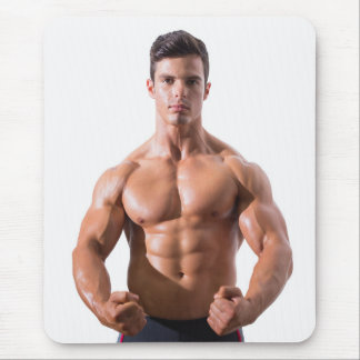 Tapis De Souris Hot Guy Flexes Muscles Sexy Shirless Man Hunk