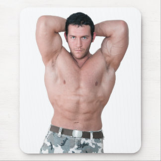 Tapis De Souris Hot Guy Sexy Biceps Shirless Military Man Camo