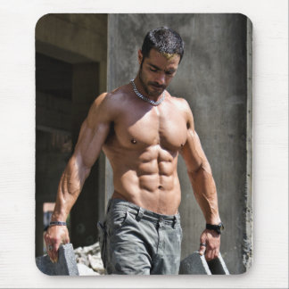 Tapis De Souris Hot Guy Sexy Shirless Construction Worker Muscle