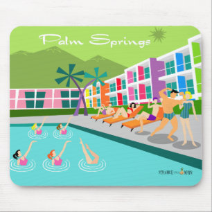 Tapis De Souris Hôtel Retro Palm Springs Mousepad