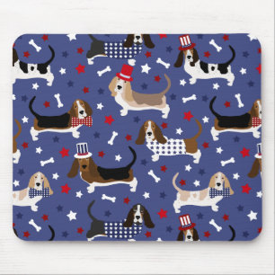 Tapis De Souris Hound Patriotique Basset