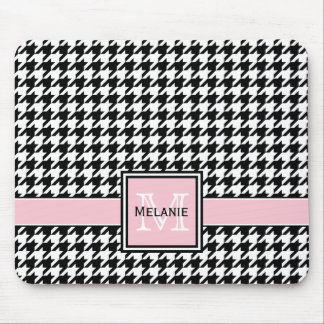 Tapis De Souris Houndstooth graphique tendance avec Monogramme per