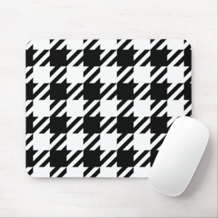 Tapis De Souris Houndstooth noir et blanc