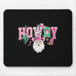 Tapis De Souris Howdy Santa Claus Pink Noël Pays Cowboy Sa