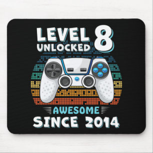 Tapis De Souris Huit 8ans Anniversaire Son garçon amusant Gamer 8e