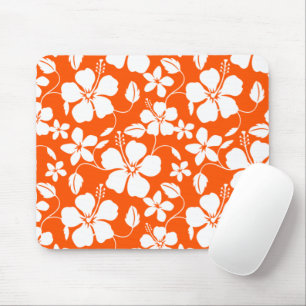TAPIS DE SOURIS HULA HAÏIENNE (HIBISCUS) ORANGE