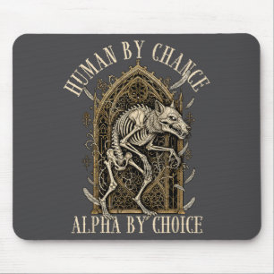 Tapis De Souris Humain par hasard Alpha par choix Alpha Loup Mème 