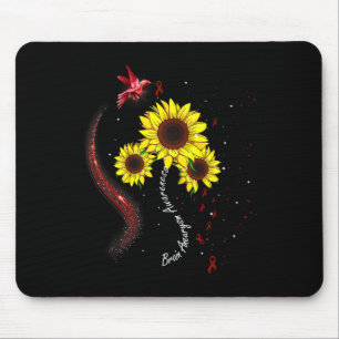 Tapis De Souris Hummingbird Bourgogne Sunflower Cerveau Aneurysme