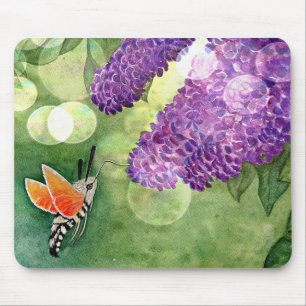 Tapis De Souris Hummingbird Hawk Moth and Lilacs