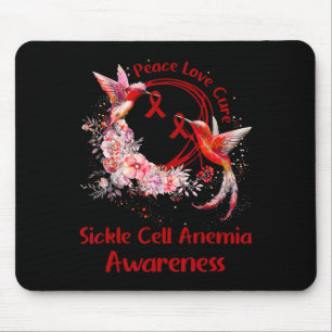Tapis De Souris Hummingbird Peace Love Cure Sickle Cell Anemia Awa