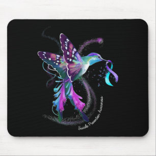 Tapis De Souris Hummingbird Purple Blue Ribbon Prévention du suici
