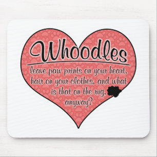 Tapis De Souris Humour de chien d'empreintes de pattes de Whoodle