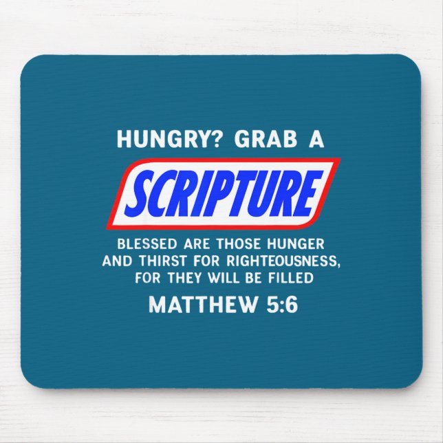 Tapis De Souris Hungry_ Grab A Scripture Bible Verse Famous Funny  (Devant)