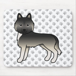 Tapis De Souris Husky sibérien agouti Chien de dessin animé mignon