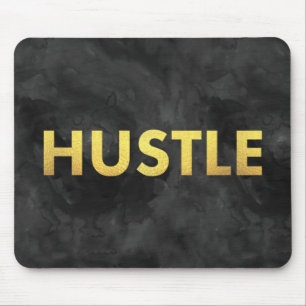 Tapis De Souris Hustle Gold Aquarelle Typographie moderne Mousepad