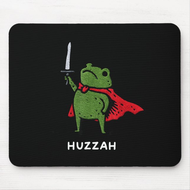 Tapis De Souris Huzzah Frog Knight Funny Sword Meme Quote  (Devant)