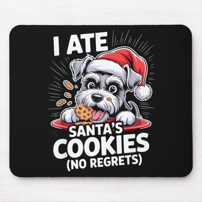 Tapis De Souris I Ate Santas Cookies Puppy Funny Christmas Mini Sc (Devant)