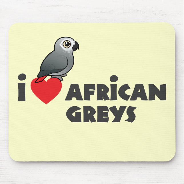 Tapis De Souris I gris africains de coeur (Devant)