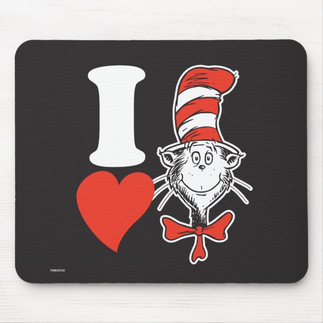 Tapis De Souris I Heart Cat in the Casquette (Devant)