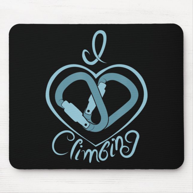 Tapis De Souris I Heart Escalade (Carabiner) Fun Rock Escalade (Devant)