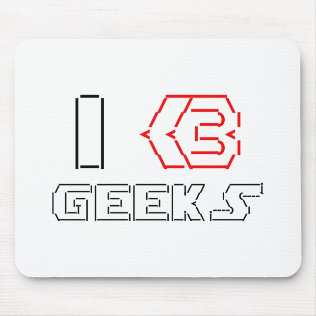 Tapis De Souris I Heart Geek ASCII ART (Devant)