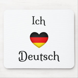 Tapis De Souris "I Heart German" Favori Language School Sujet