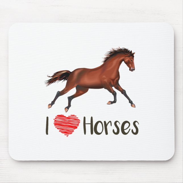 Tapis De Souris I Love Chevaux Équitation équitation équitation Eq (Devant)