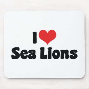 Tapis De Souris I Love Heart Sea Lions
