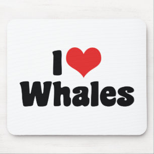 Tapis De Souris I Love Heart Whales - Baleine Lover