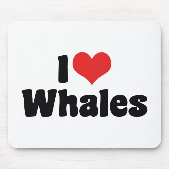 Tapis De Souris I Love Heart Whales - Baleine Lover (Devant)