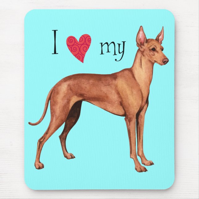 Tapis De Souris I Love my Cirneco dell'Etna (Devant)