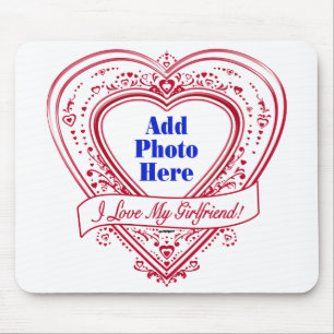 Tapis De Souris I Love My Girlfriend ! Photo Red Hearts