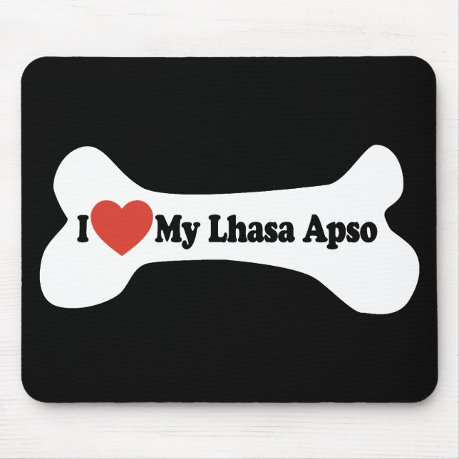 Tapis De Souris I Love My Lhasa Apso - Chien Bone (Devant)