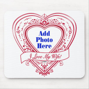 Tapis De Souris I Love My Wife ! - Photo Red Hearts