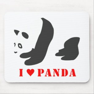 Tapis De Souris I Love Panda (Noir)