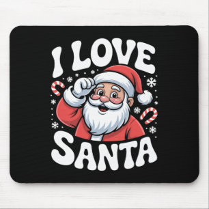Tapis De Souris I Love Père Noël Holiday Joyful Christmas Cheval