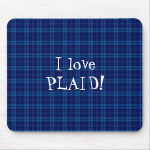 Tapis De Souris I Love Plaid - Royal Blue