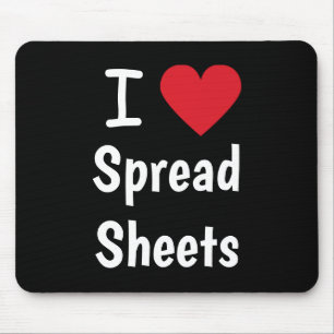 Tapis De Souris I Love Spreadsheet Classic Black and Red Gift