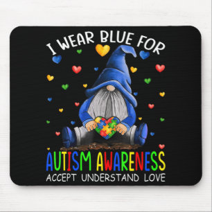 Tapis De Souris I Wear Blue for Autism Aware Accept